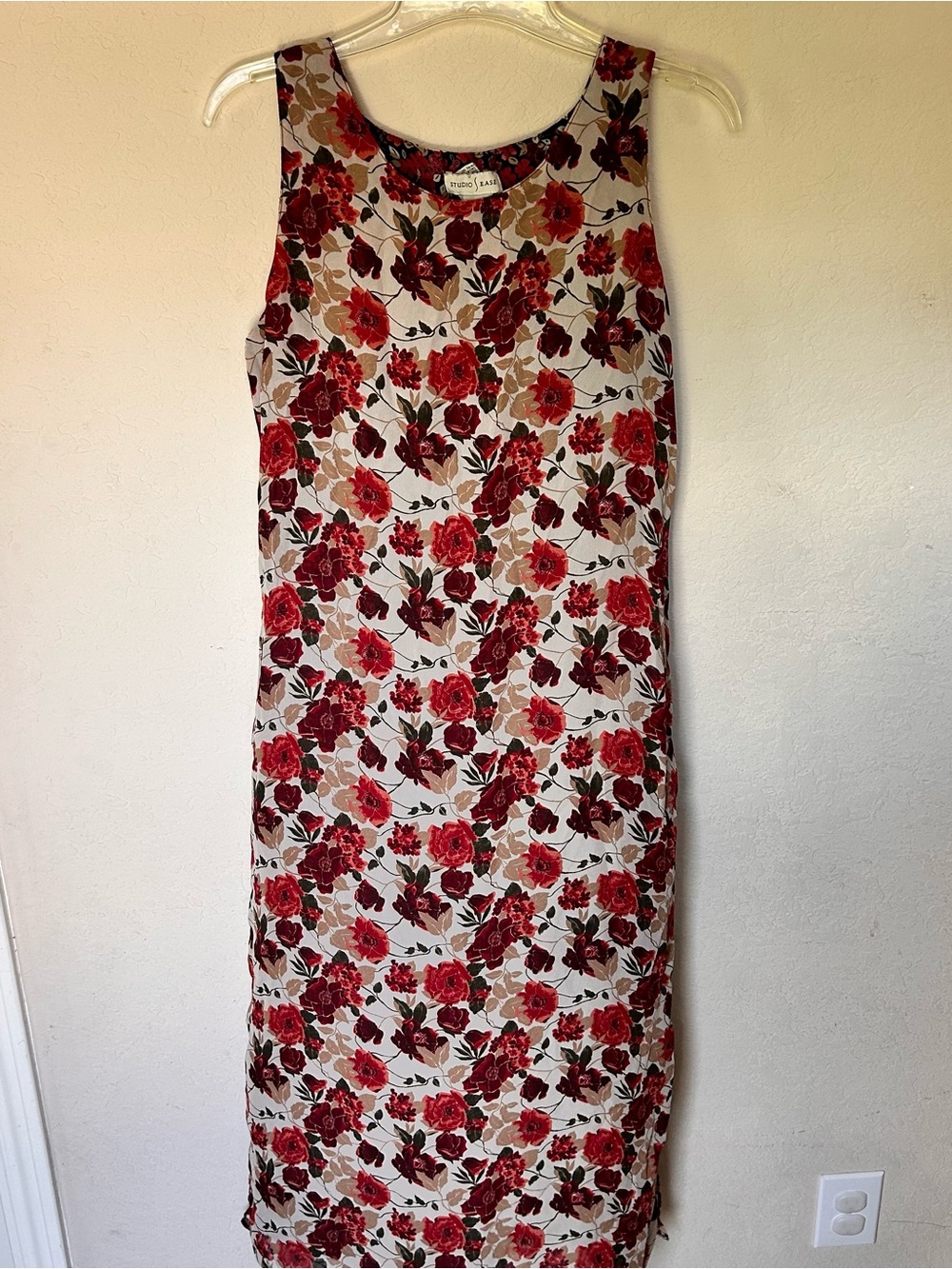 Studio ease 90’s vintage reversible red Floral Dress